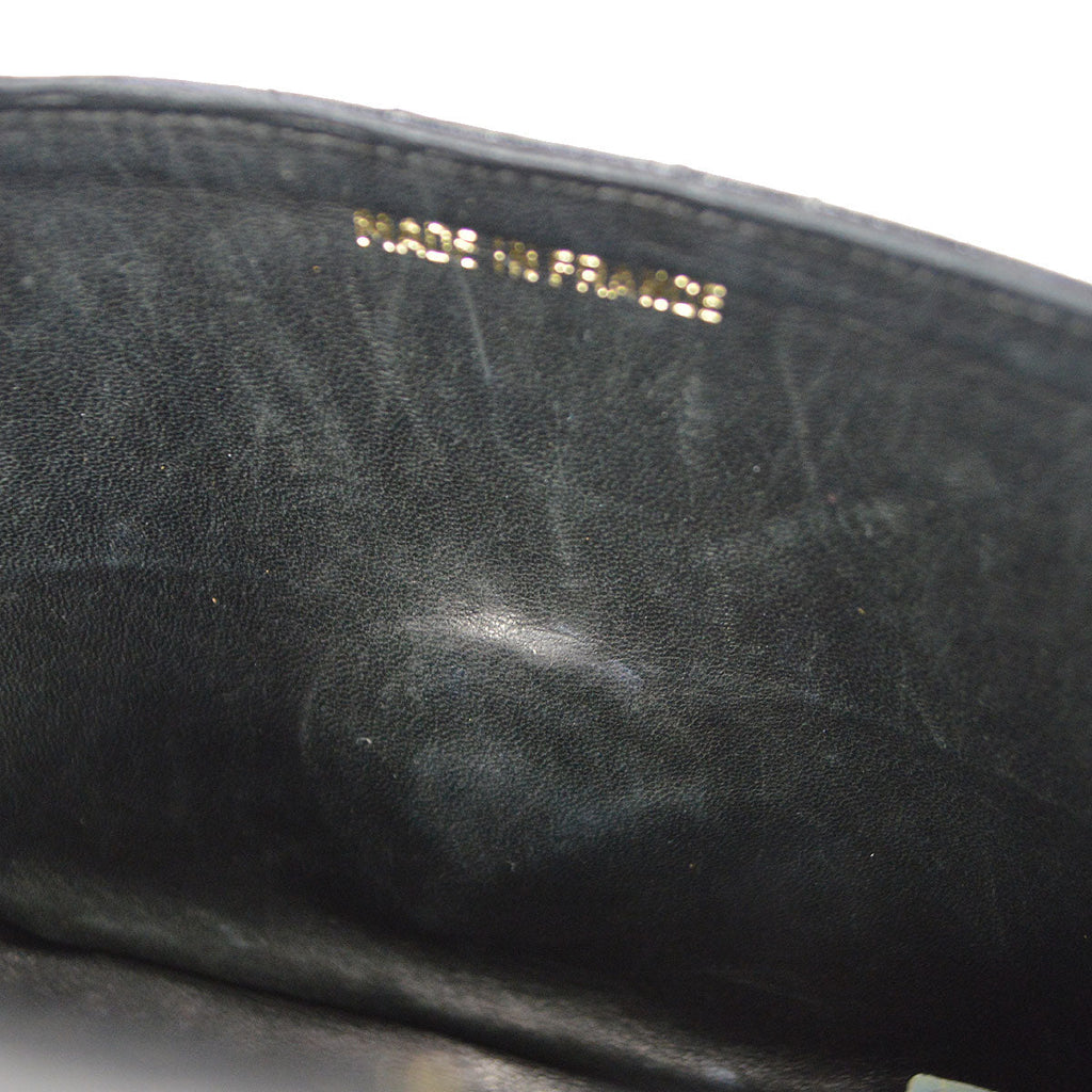 CHANEL * 1991-1994 Classic Square Flap Mini Black Lizard