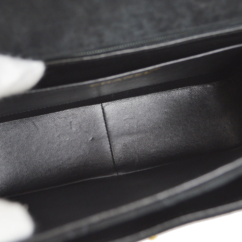 CHANEL 1991-1994 Round Flap Small Black Suede