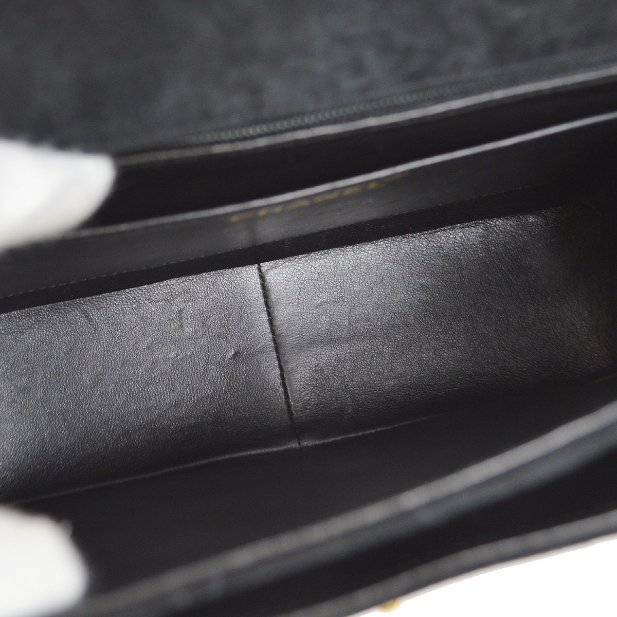 CHANEL 1991-1994 Round Flap Small Black Suede