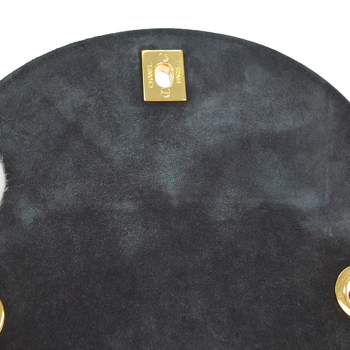 CHANEL 1991-1994 Round Flap Small Black Suede