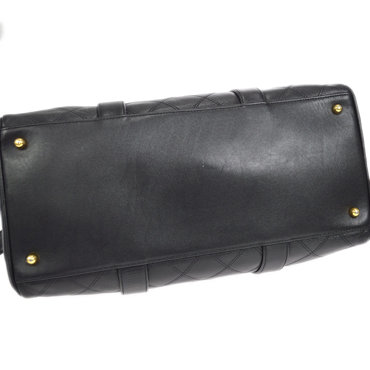 CHANEL 1994-1996 Cosmoline 2way Boston 35 Black Calfskin