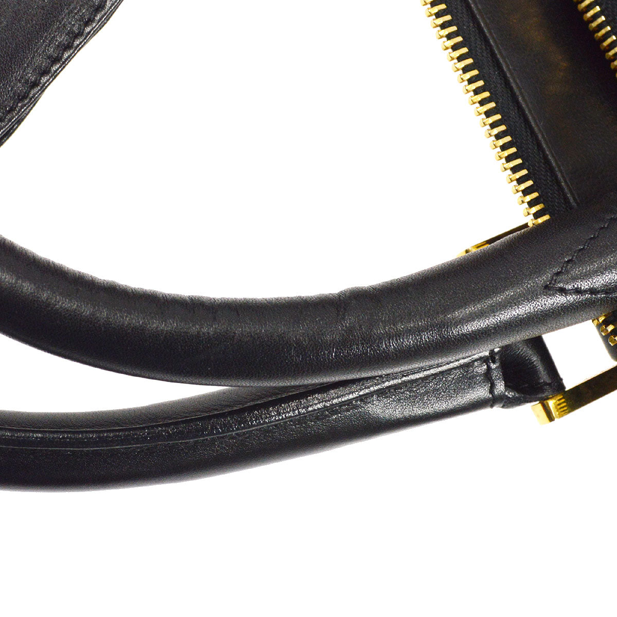 CHANEL 1994-1996 Cosmoline 2way Boston 35 Black Calfskin