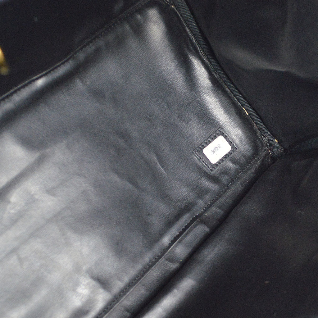 CHANEL 1994-1996 Cosmoline 2way Boston 35 Black Calfskin