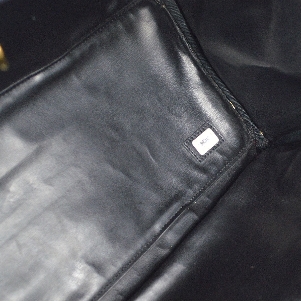 CHANEL 1994-1996 Cosmoline 2way Boston 35 Black Calfskin
