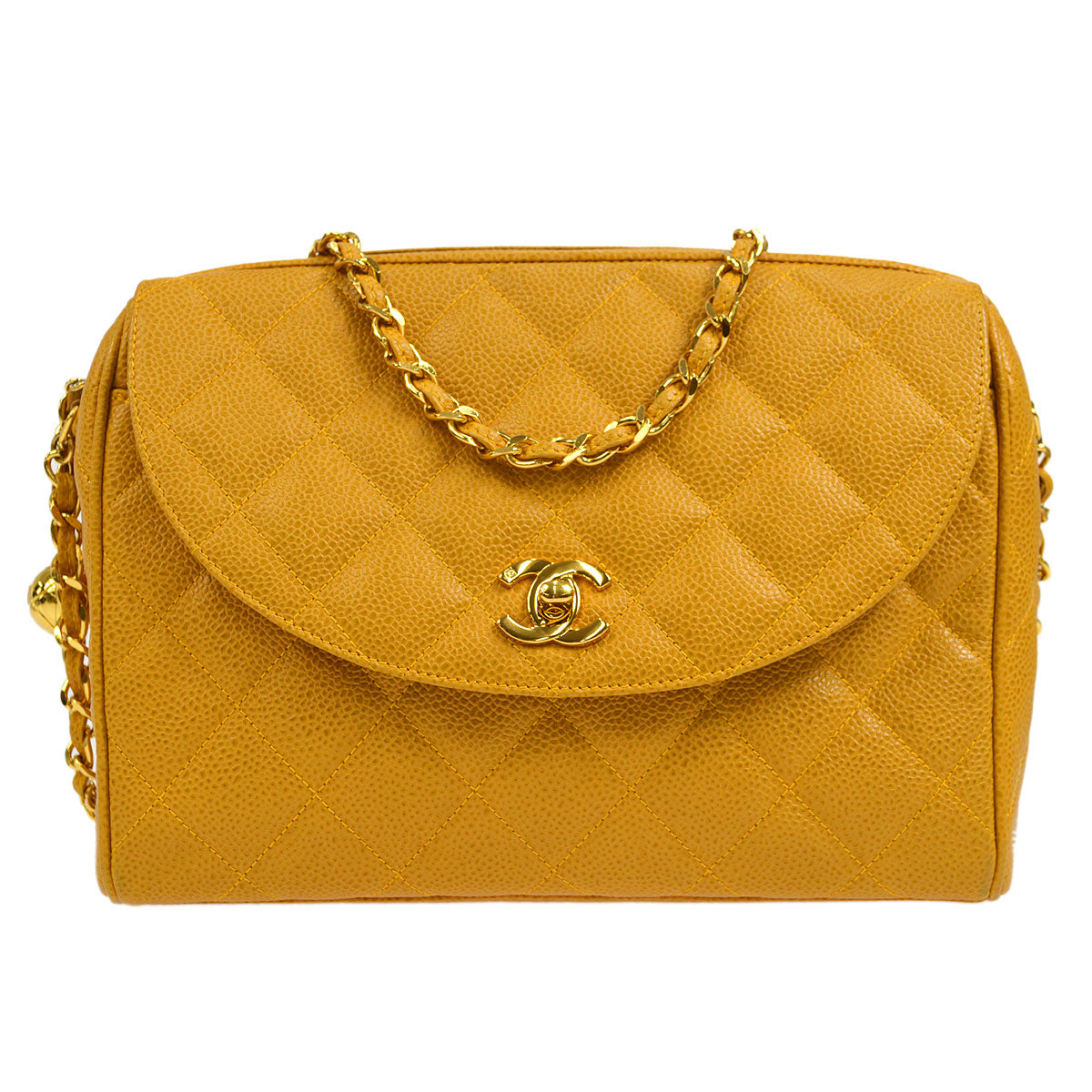 CHANEL 1994-1996 Pocket Camera Bag Small Beige Caviar