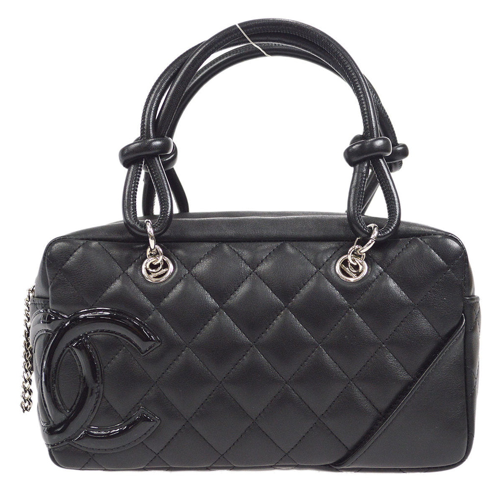 CHANEL 2005-2006 Cambon Ligne Mini Bowler Black Calfskin