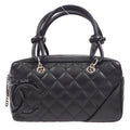 CHANEL 2005-2006 Cambon Ligne Mini Bowler Black Calfskin