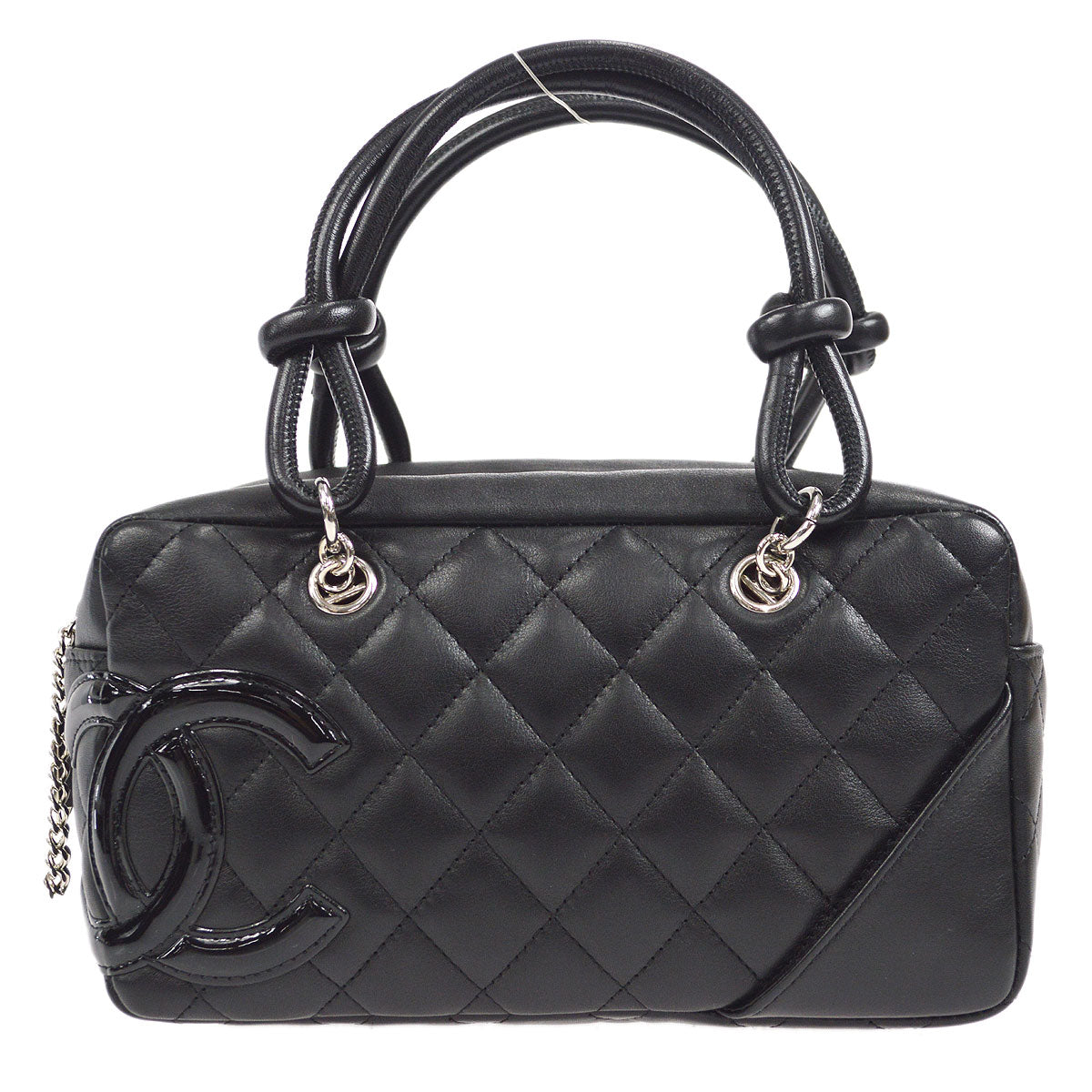 CHANEL 2005-2006 Cambon Ligne Mini Bowler Black Calfskin