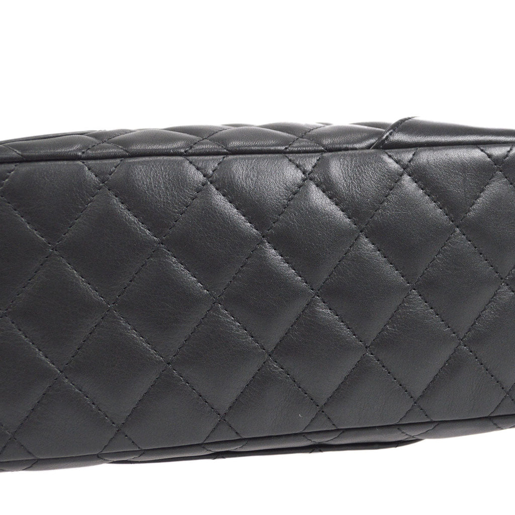 CHANEL 2005-2006 Cambon Ligne Mini Bowler Black Calfskin
