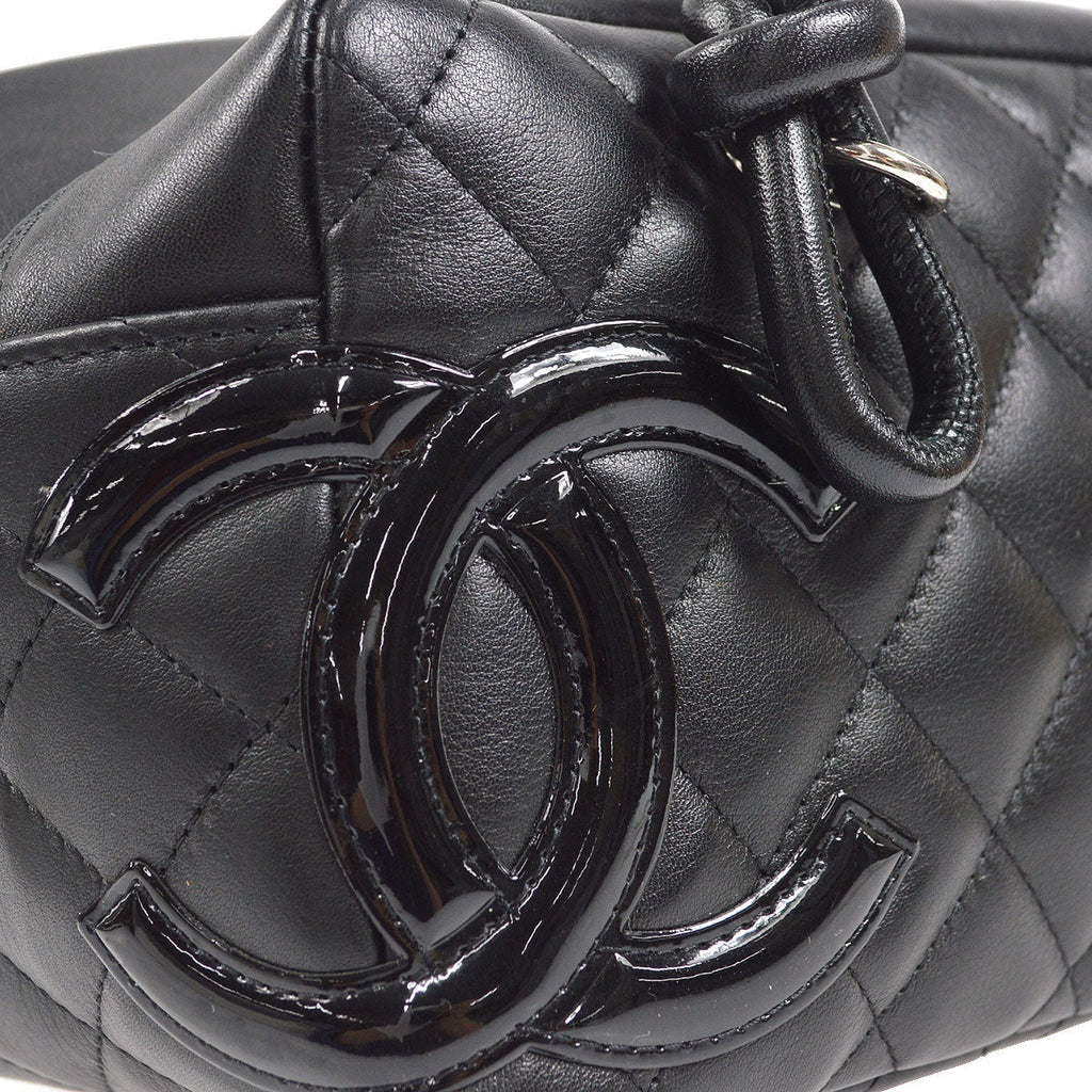 CHANEL 2005-2006 Cambon Ligne Mini Bowler Black Calfskin