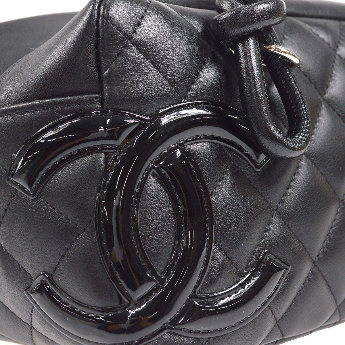 CHANEL 2005-2006 Cambon Ligne Mini Bowler Black Calfskin