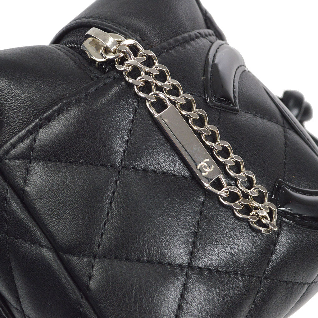 CHANEL 2005-2006 Cambon Ligne Mini Bowler Black Calfskin