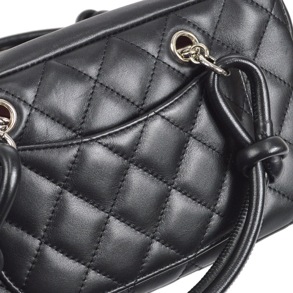 CHANEL 2005-2006 Cambon Ligne Mini Bowler Black Calfskin
