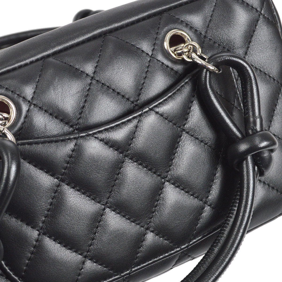 CHANEL 2005-2006 Cambon Ligne Mini Bowler Black Calfskin