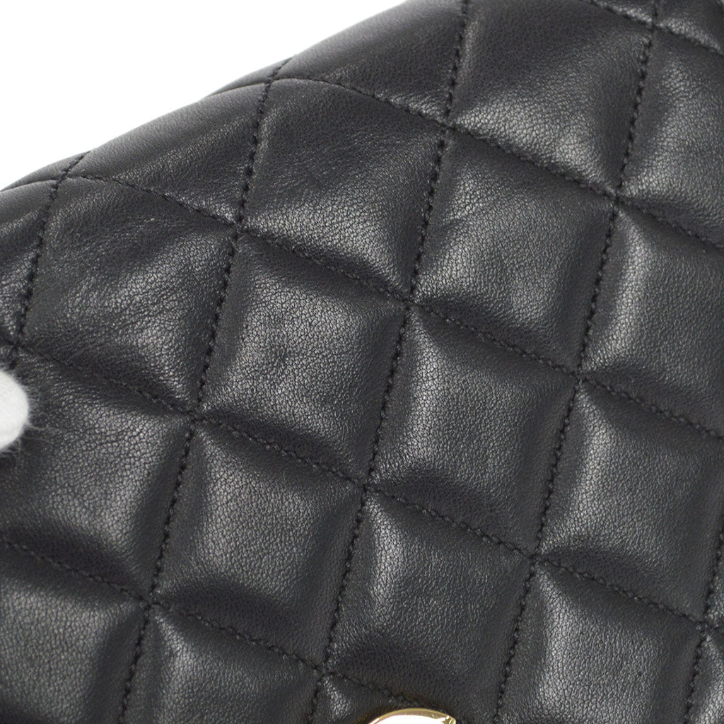 CHANEL 2009-2010 CC Turnlock Full Flap Mini Black Lambskin