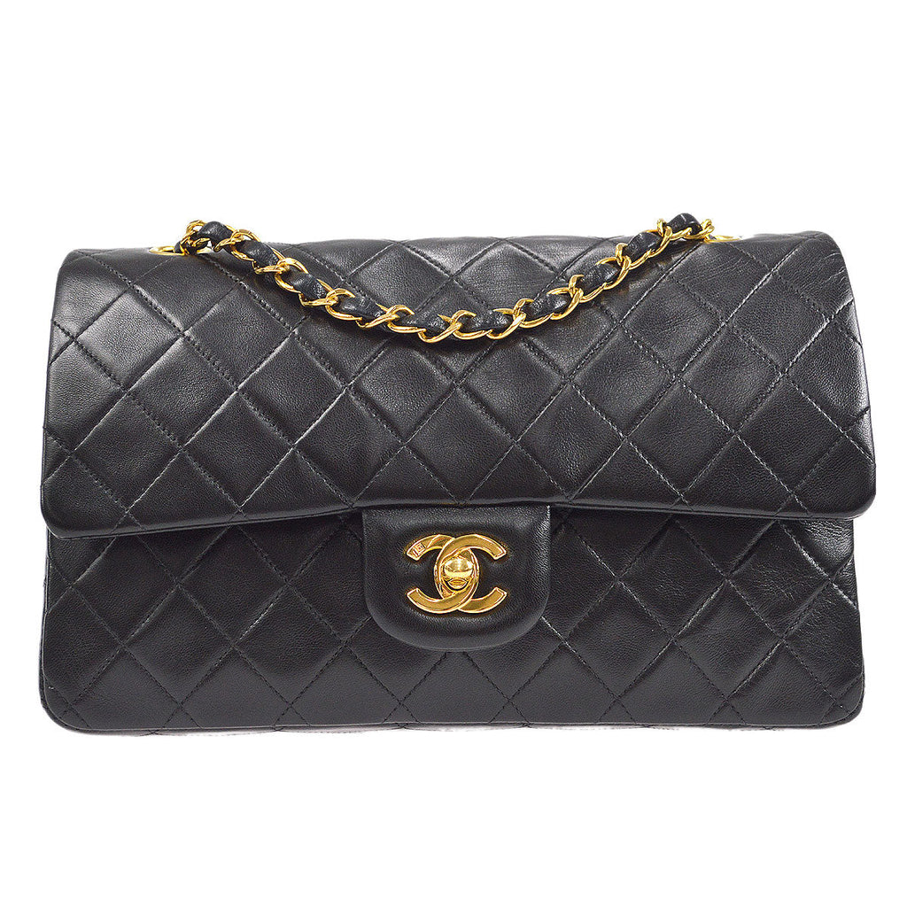 CHANEL 1996-1997 Classic Double Flap Medium Black Lambskin