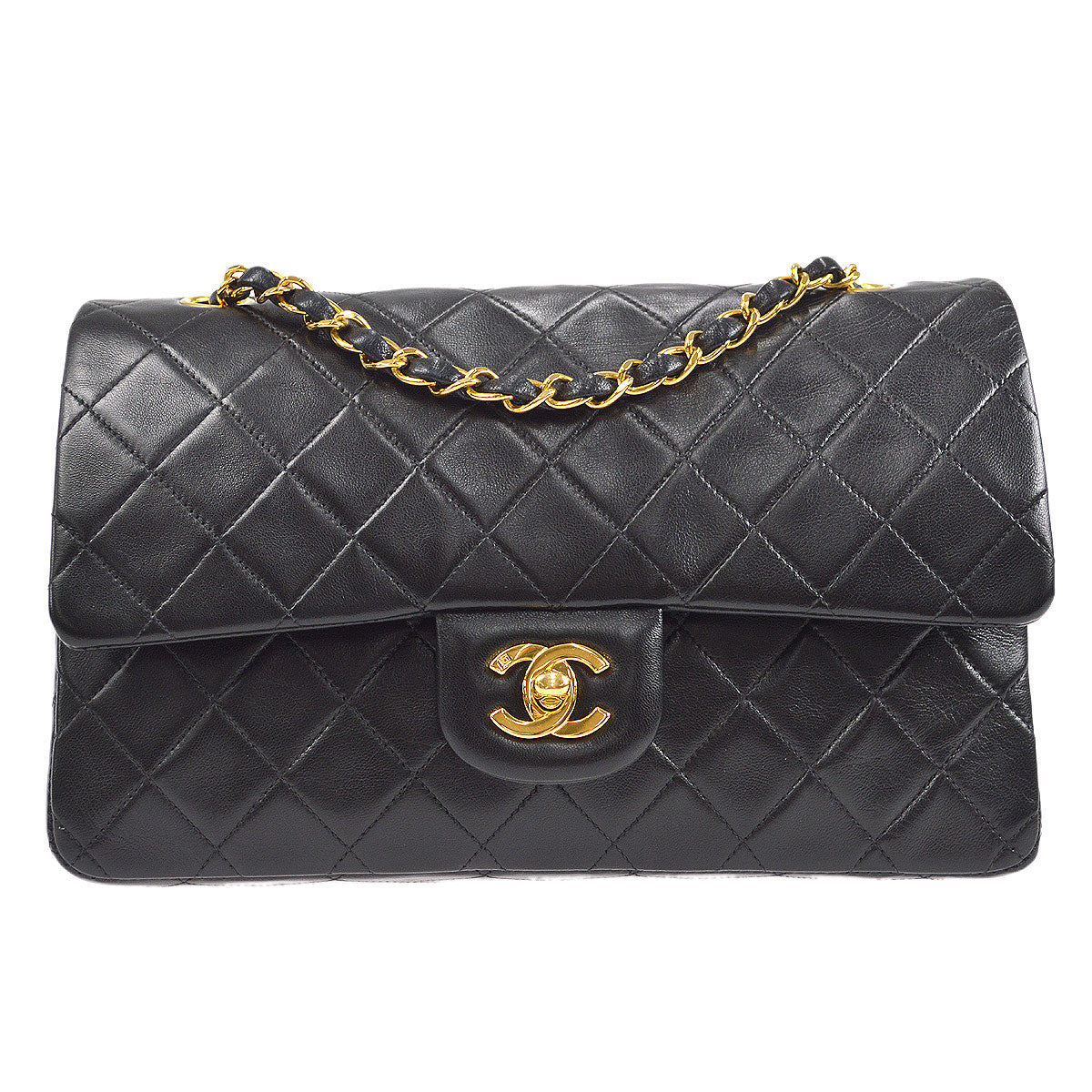 CHANEL 1996-1997 Classic Double Flap Medium Black Lambskin