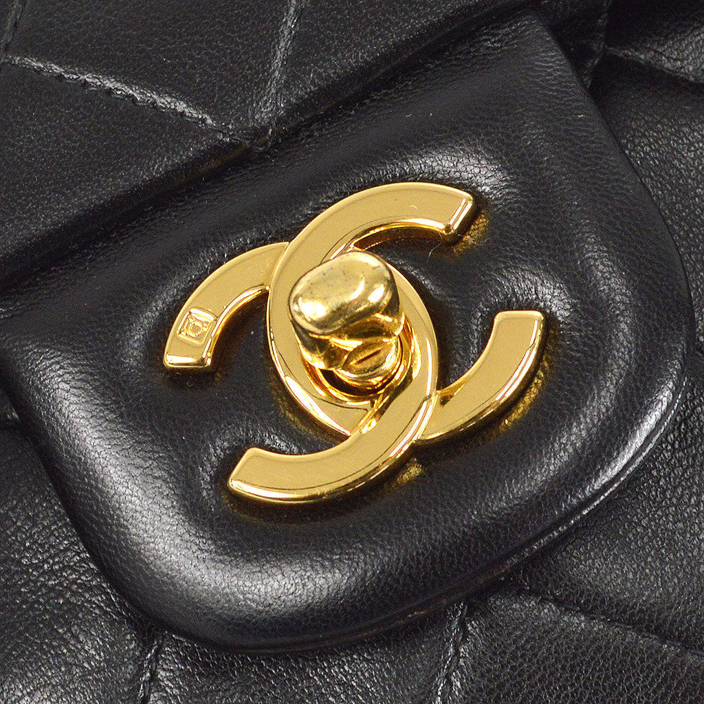 CHANEL 1996-1997 Classic Double Flap Medium Black Lambskin