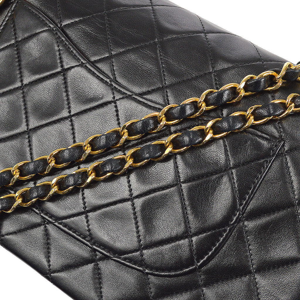CHANEL 1996-1997 Classic Double Flap Medium Black Lambskin