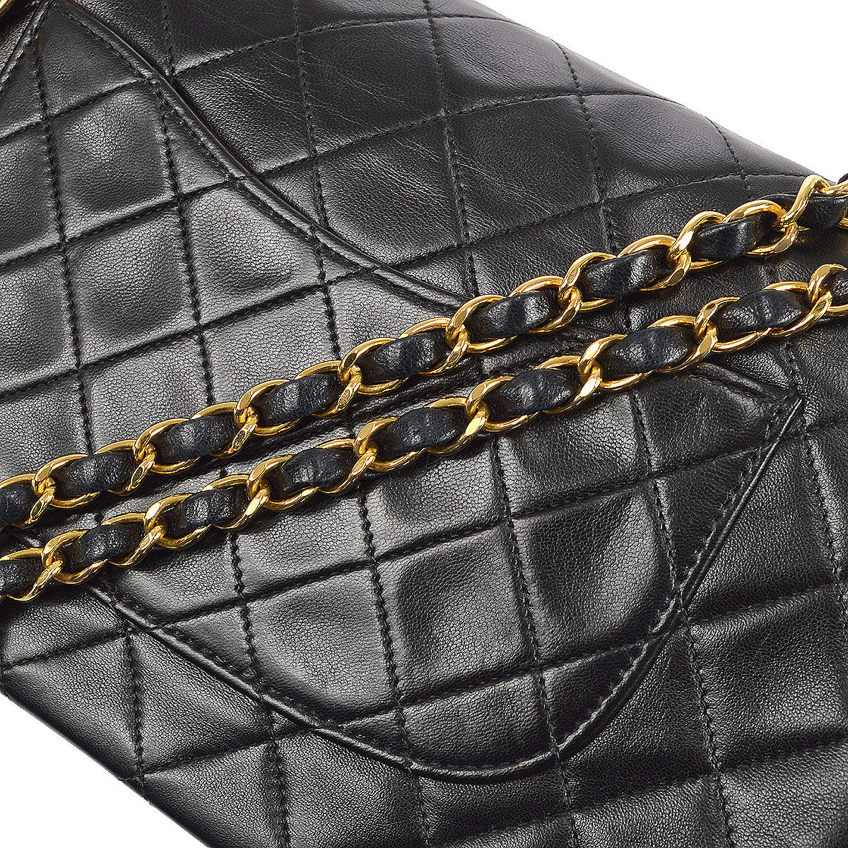 CHANEL 1996-1997 Classic Double Flap Medium Black Lambskin