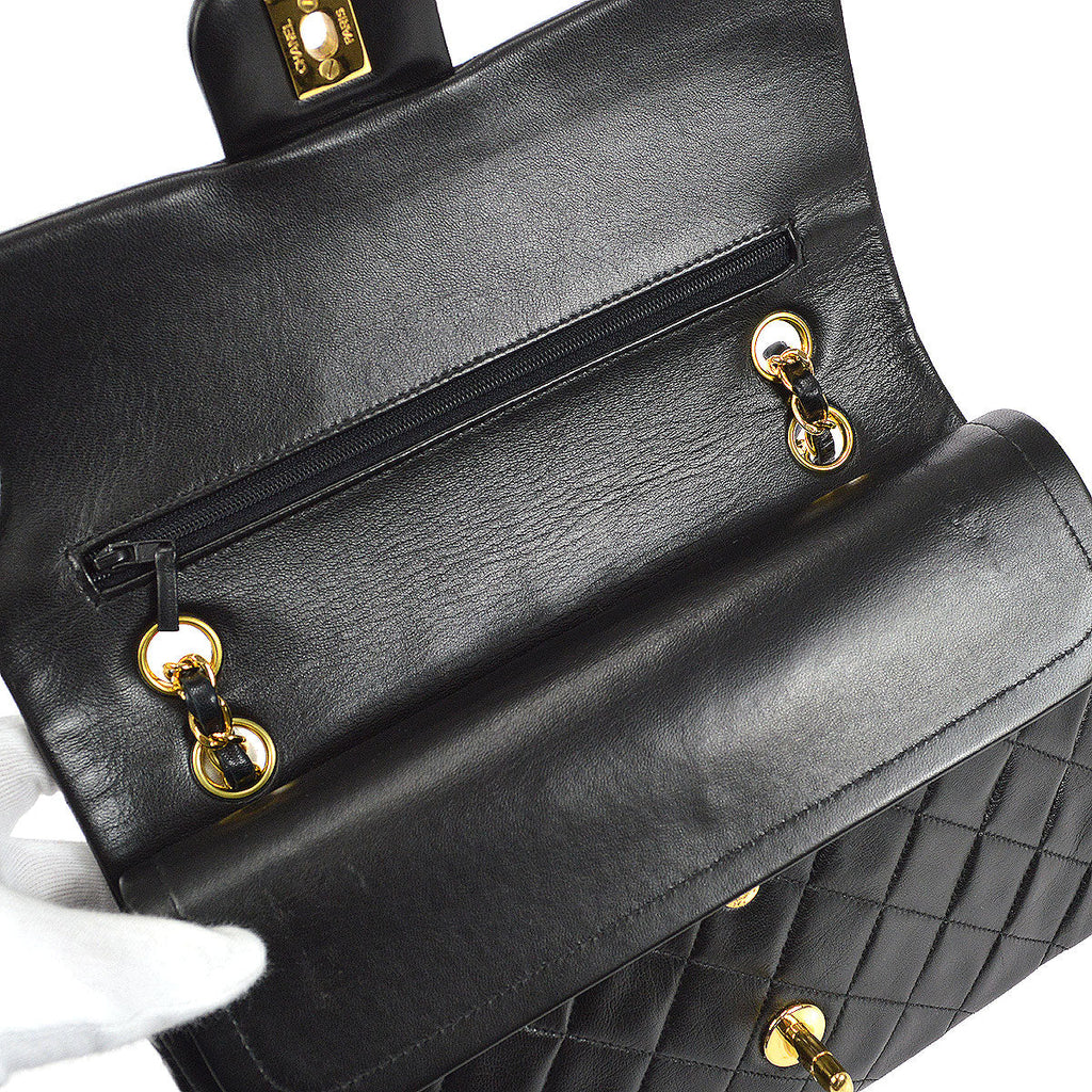 CHANEL 1996-1997 Classic Double Flap Medium Black Lambskin