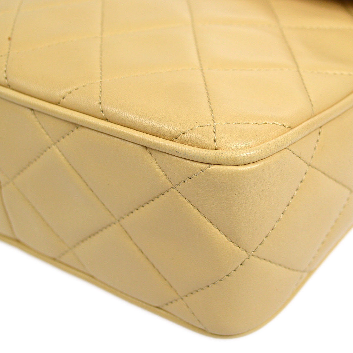 CHANEL 1994-1996 Pocket Camera Bag Mini Beige Lambskin