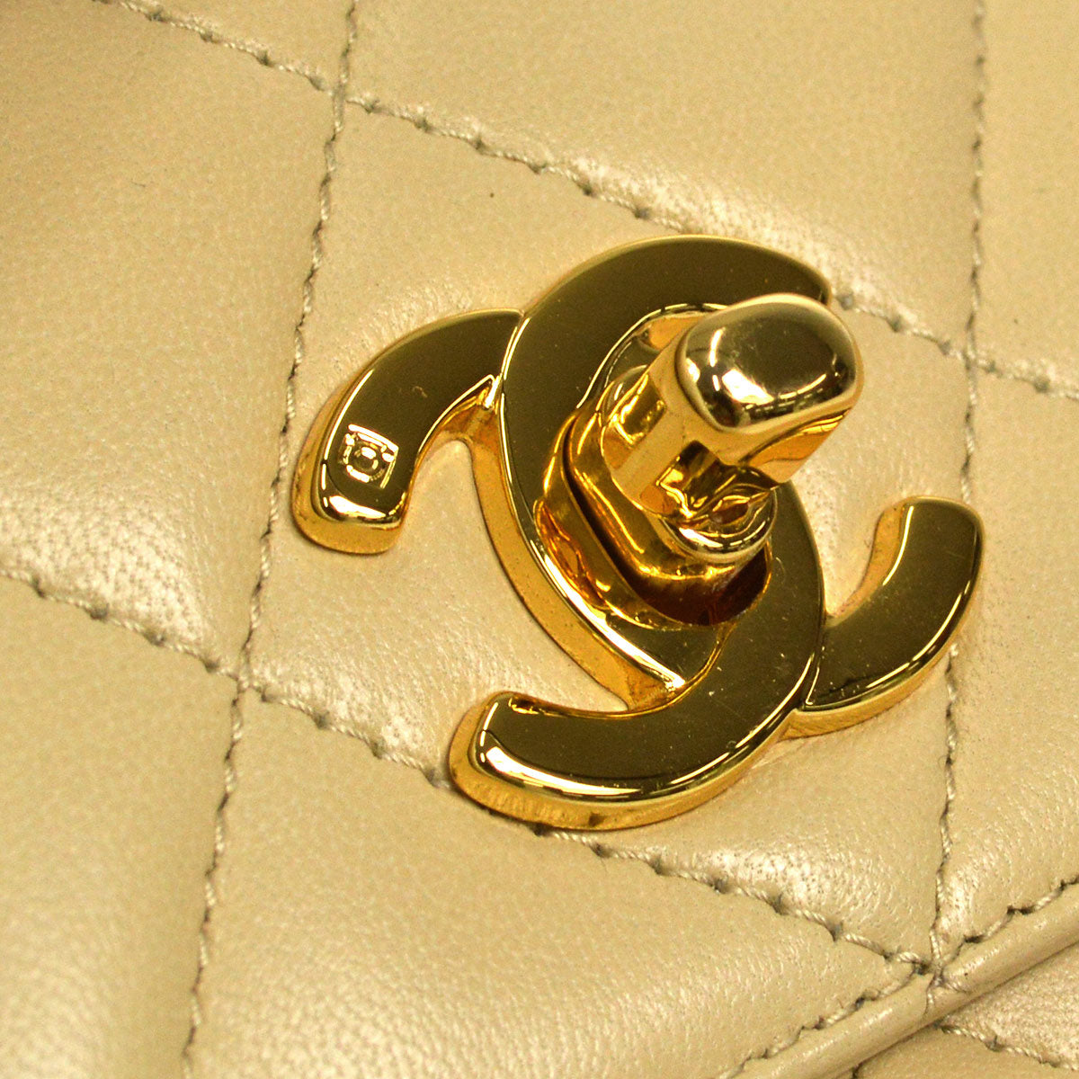CHANEL 1994-1996 Pocket Camera Bag Mini Beige Lambskin