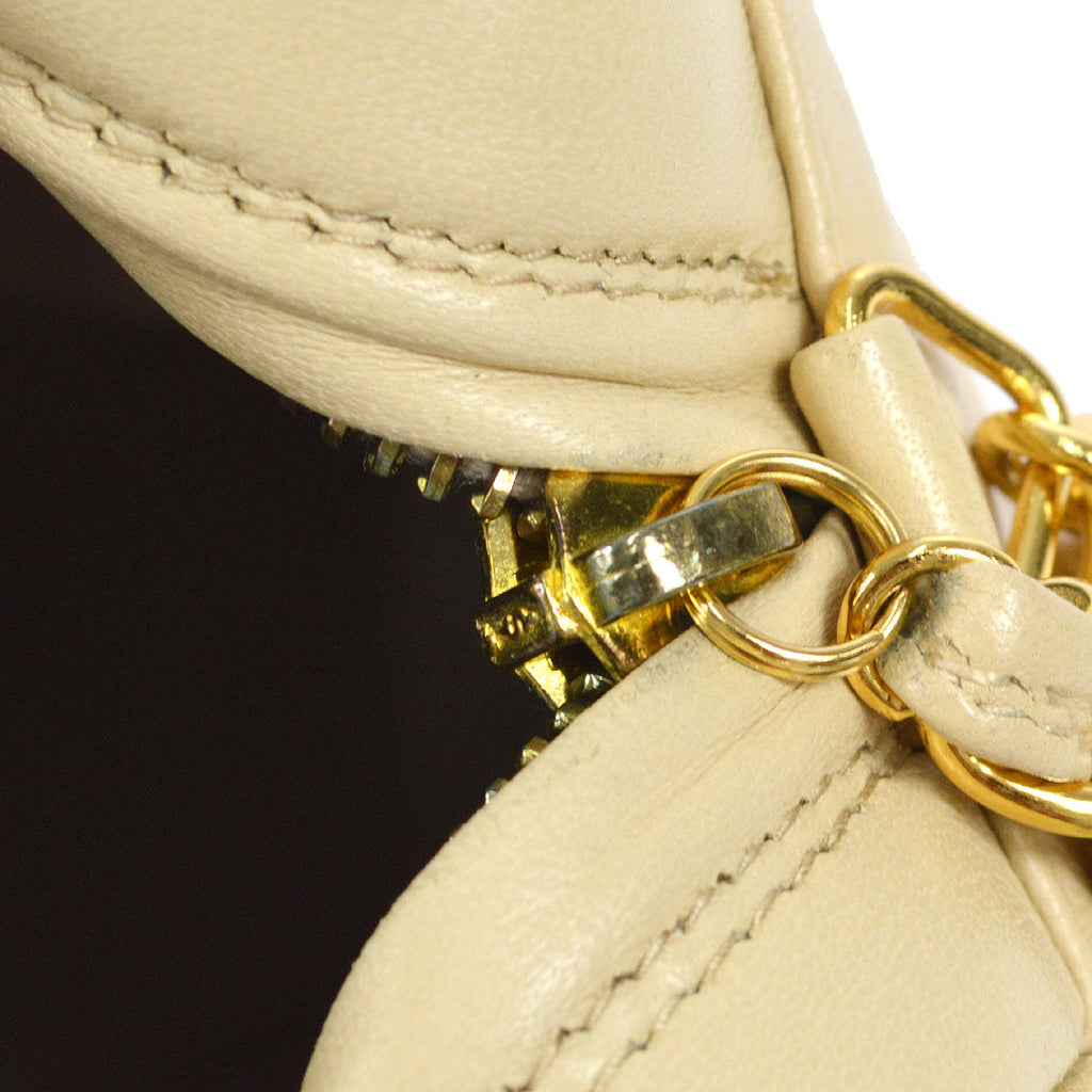 CHANEL 1994-1996 Pocket Camera Bag Mini Beige Lambskin