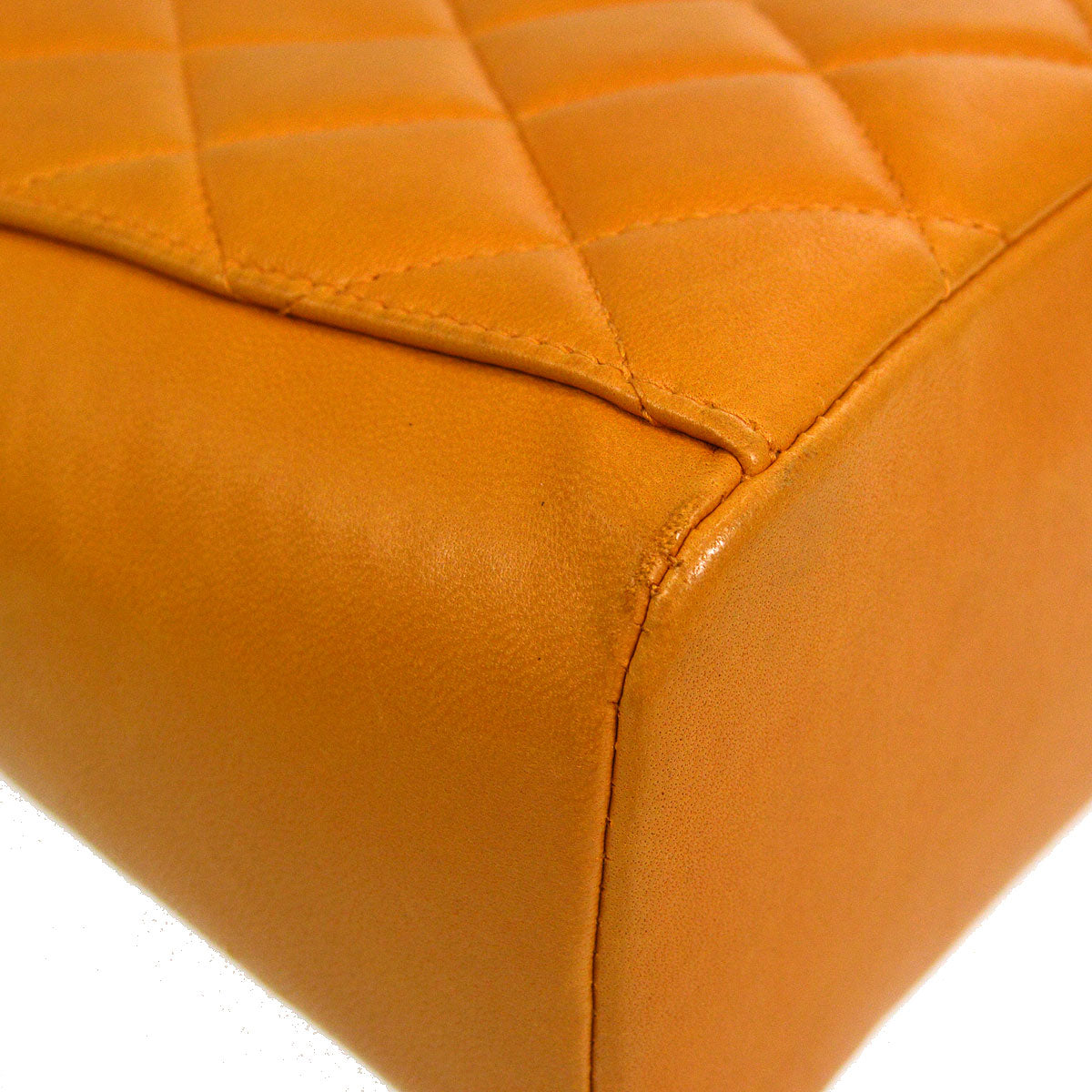 CHANEL 1997-1999 Flap Handbag Mini SHW Orange Lambskin