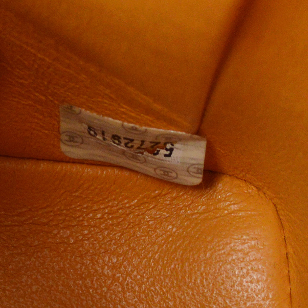CHANEL 1997-1999 Flap Handbag Mini SHW Orange Lambskin