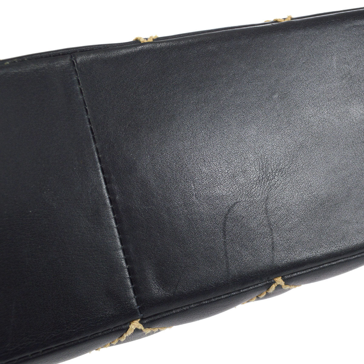 CHANEL 2001-2003 Wild Stitch Straight Flap Jumbo Black Calfskin