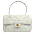 CHANEL 2004-2005 Wild Stitch Handbag Medium White Calfskin
