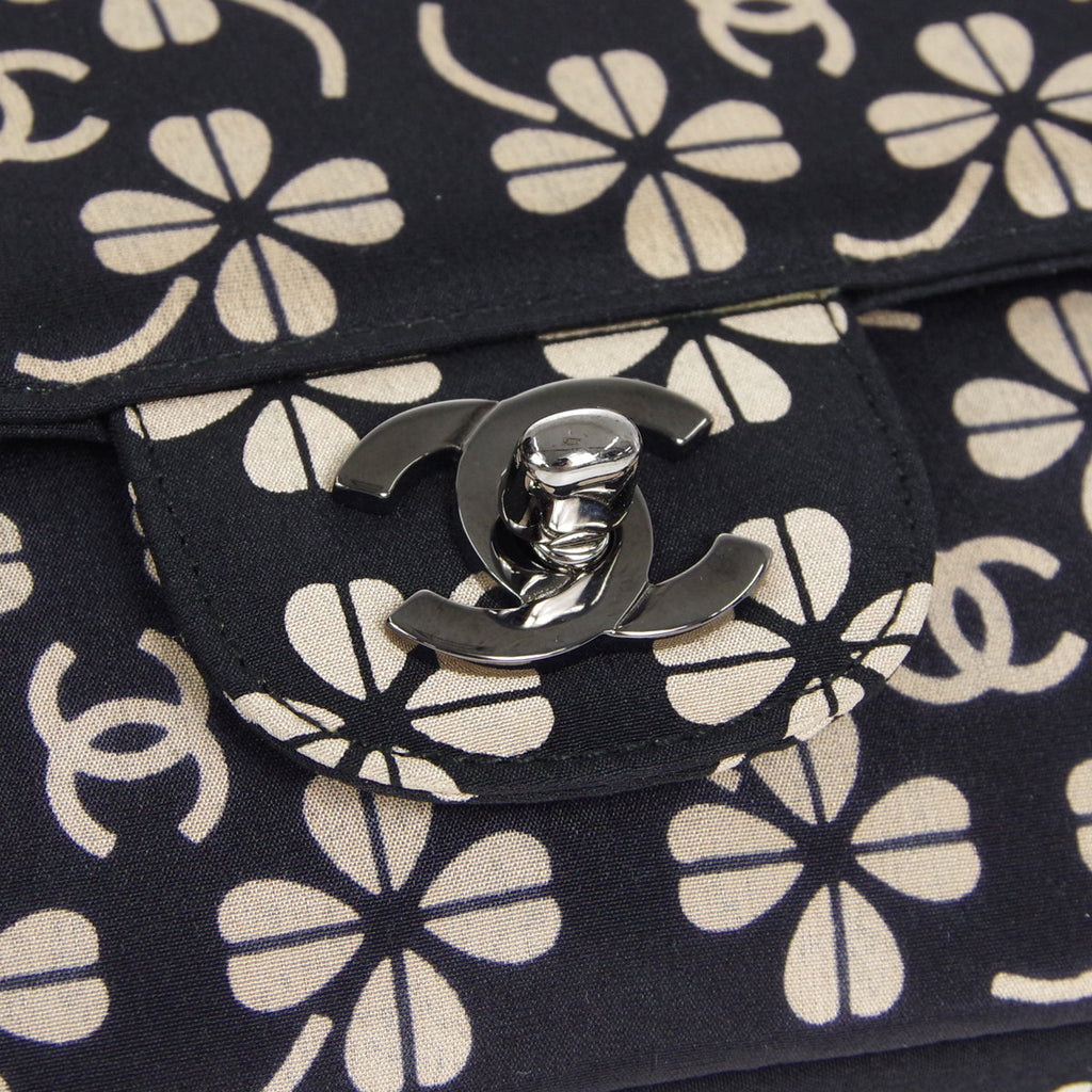 CHANEL 2000-2001 Clover Pattern Classic Single Flap Medium