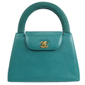 CHANEL 1998 Handbag Blue Caviar Medium