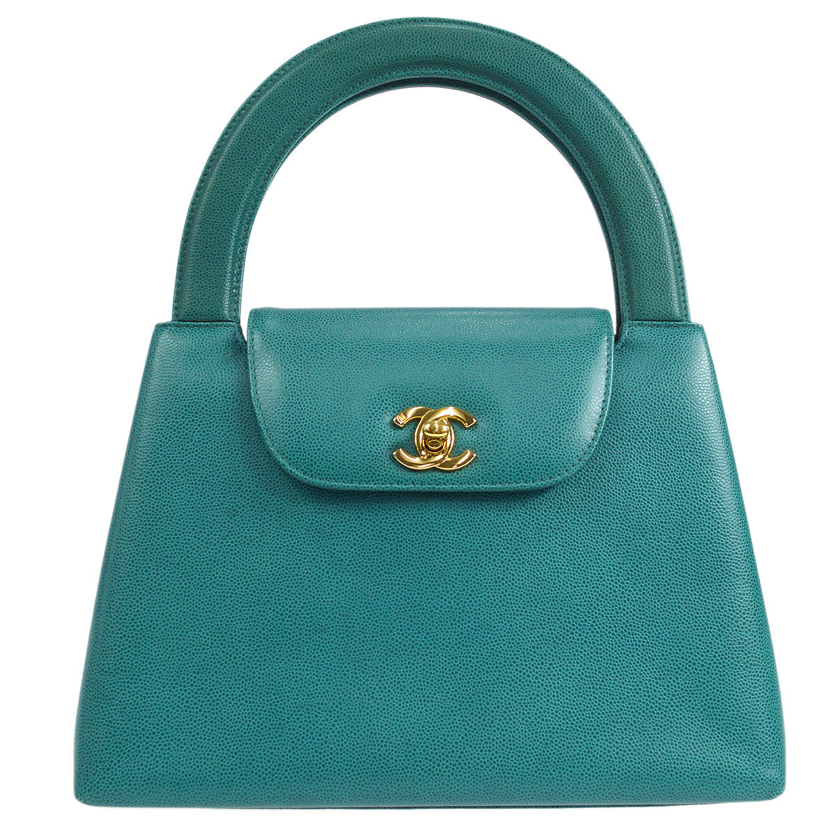 CHANEL 1998 Handbag Blue Caviar Medium