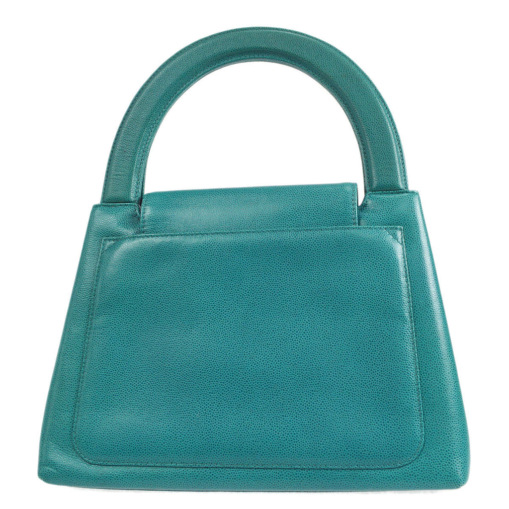 CHANEL 1998 Handbag Blue Caviar Medium