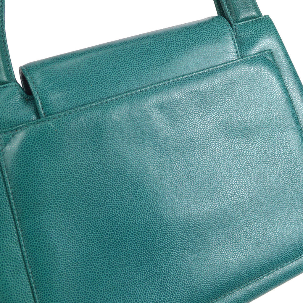 CHANEL 1998 Handbag Blue Caviar Medium