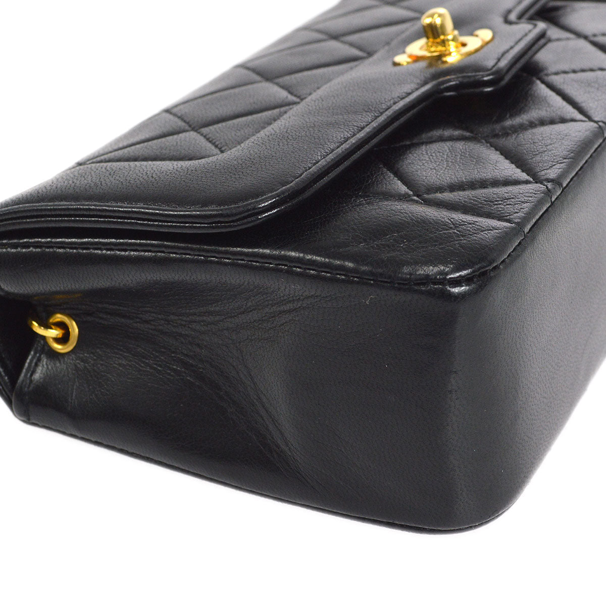 CHANEL 1989-1991 Border Flap Mini Black Lambskin