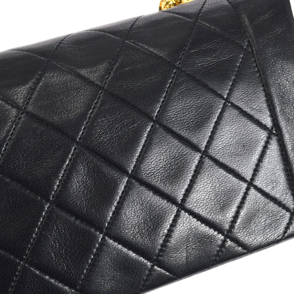 CHANEL 1989-1991 Border Flap Mini Black Lambskin