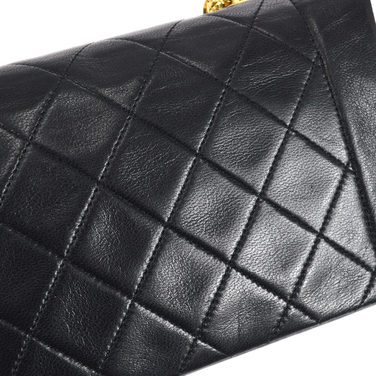 CHANEL 1989-1991 Border Flap Mini Black Lambskin