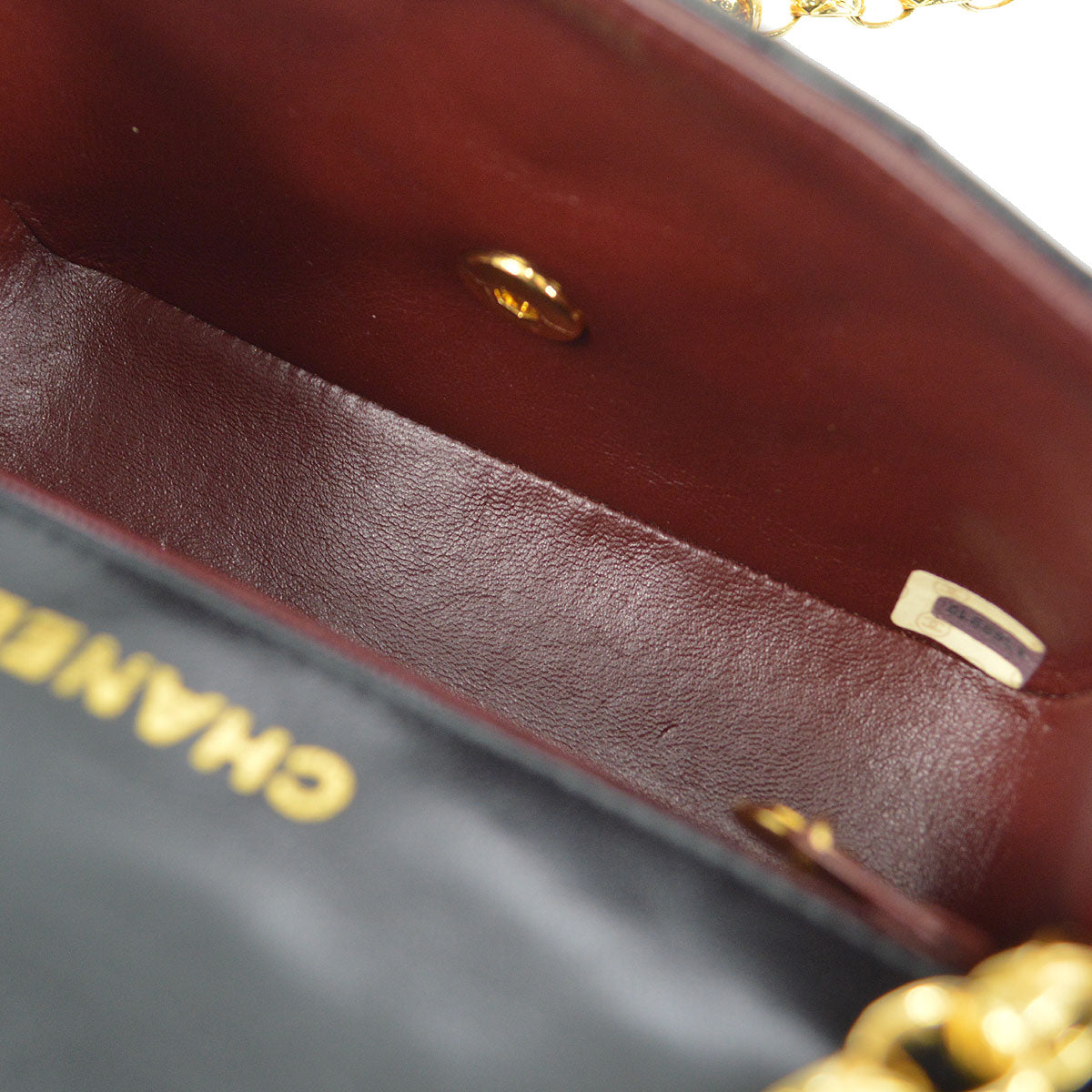 CHANEL 1989-1991 Border Flap Mini Black Lambskin