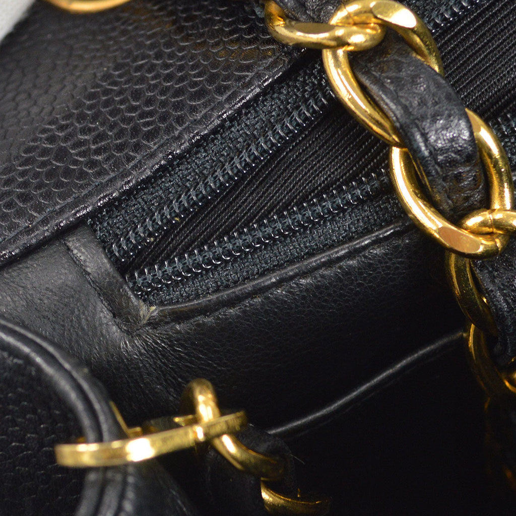 CHANEL Chain Shoulder Bag Black Caviar