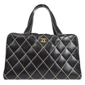 CHANEL 2001-2003 Wild Stitch Handbag Black Calfskin