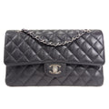 CHANEL 2005-2006 Classic Double Flap Medium SHW Black Caviar