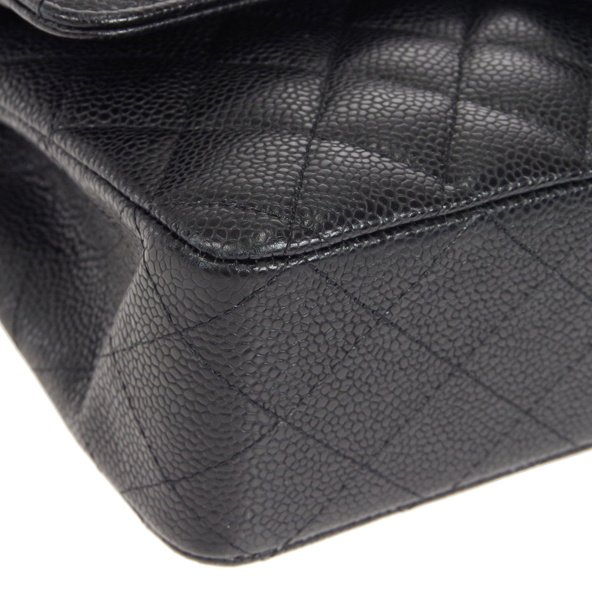 CHANEL 2005-2006 Classic Double Flap Medium SHW Black Caviar