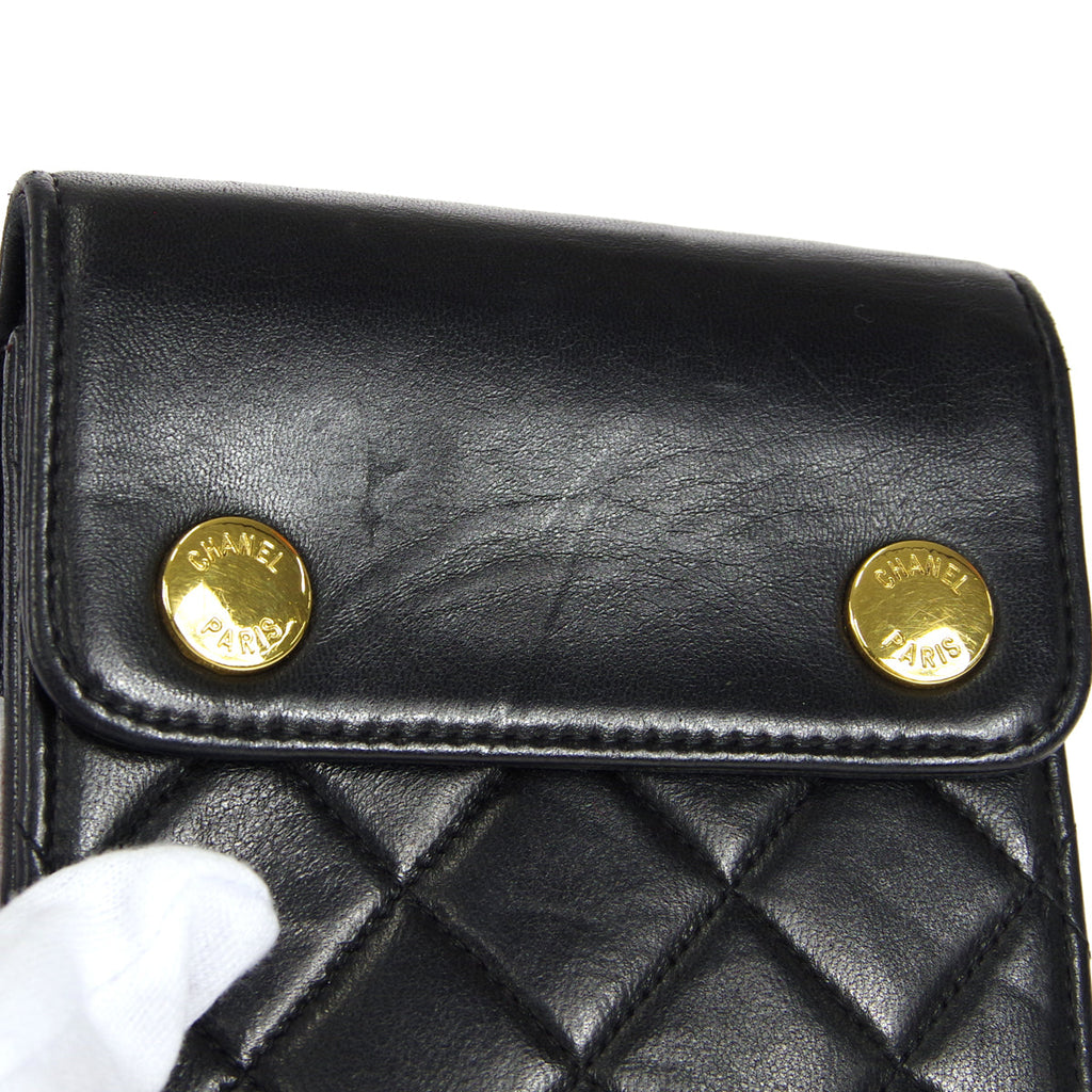 CHANEL 1989-1991 Belt Bag Black Lambskin #110