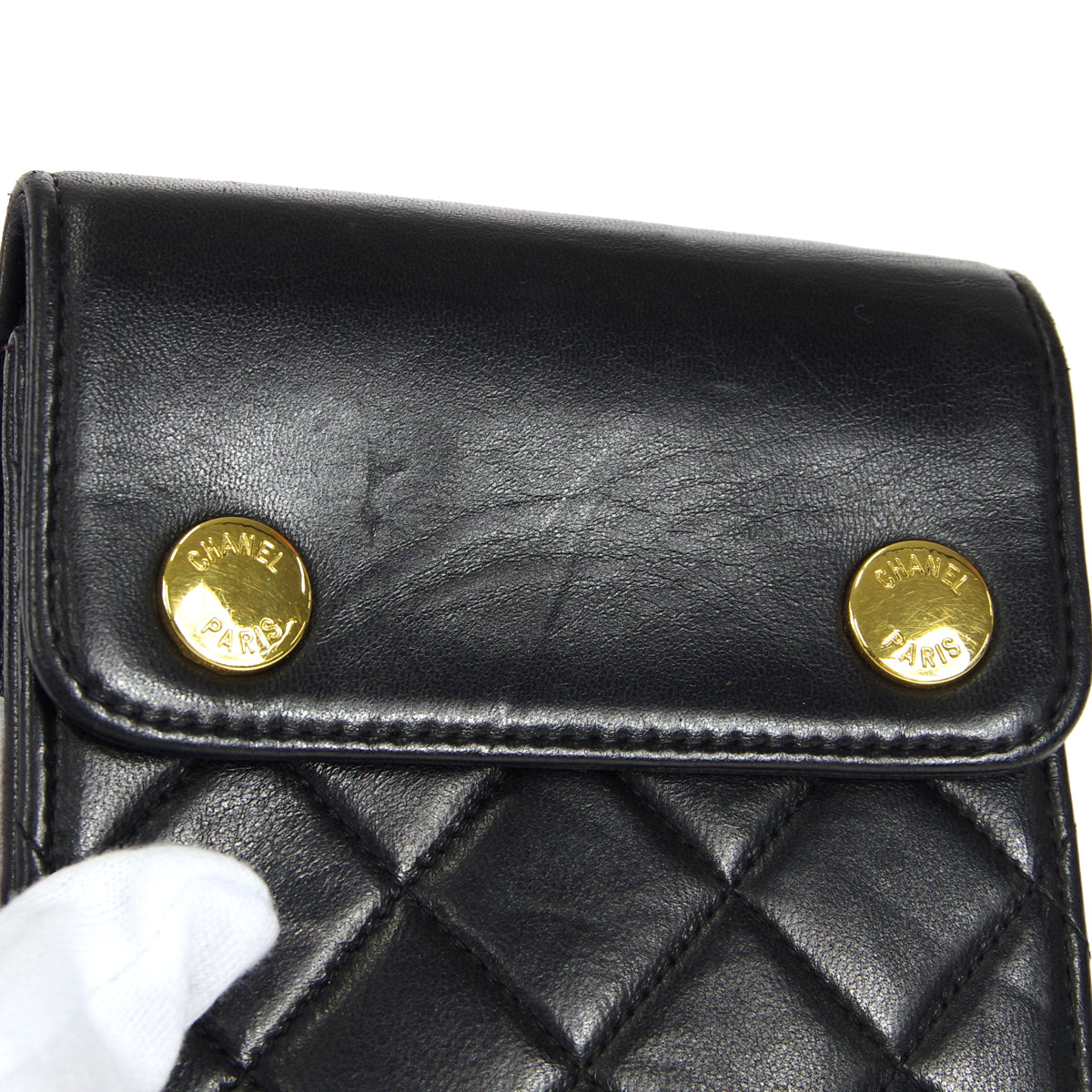 CHANEL 1989-1991 Belt Bag Black Lambskin #110