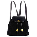CHANEL 1991-1994 Backpack Black Velvet