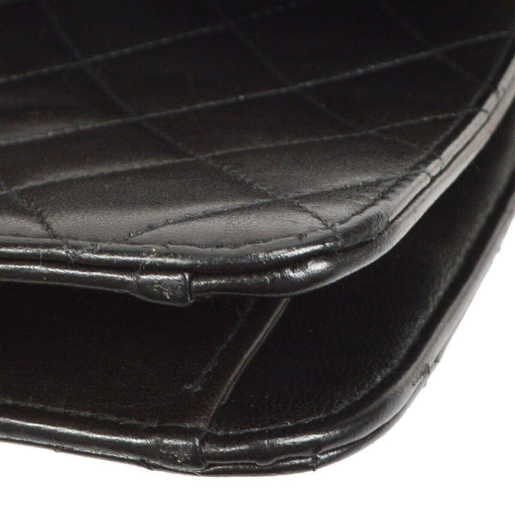 CHANEL 1997-1999 CC Pushlock Half Flap Medium Black Lambskin