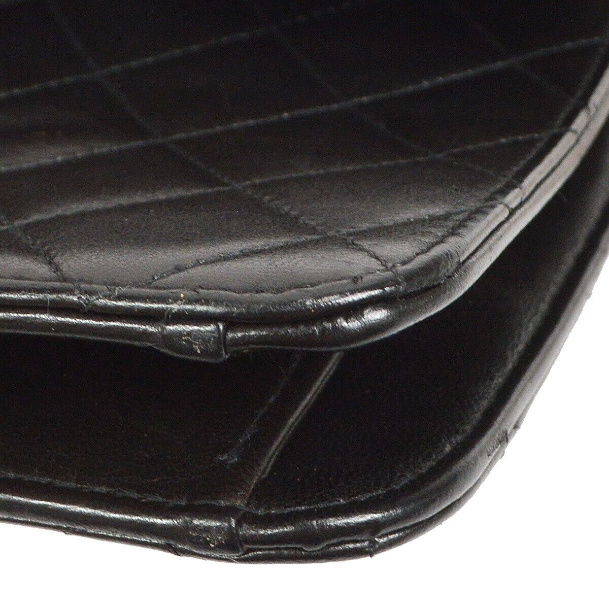 CHANEL 1997-1999 CC Pushlock Half Flap Medium Black Lambskin